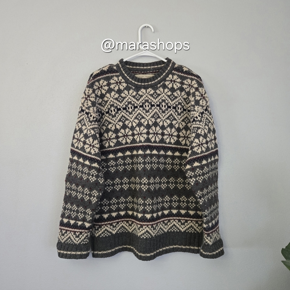 Abercrombie & Fitch Vintage Wool Fair Isle Crewneck Sweater
